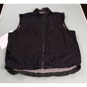 VTG Y2K GAP Utility Vest XL Black Front Zip Light weight casual Outdoor